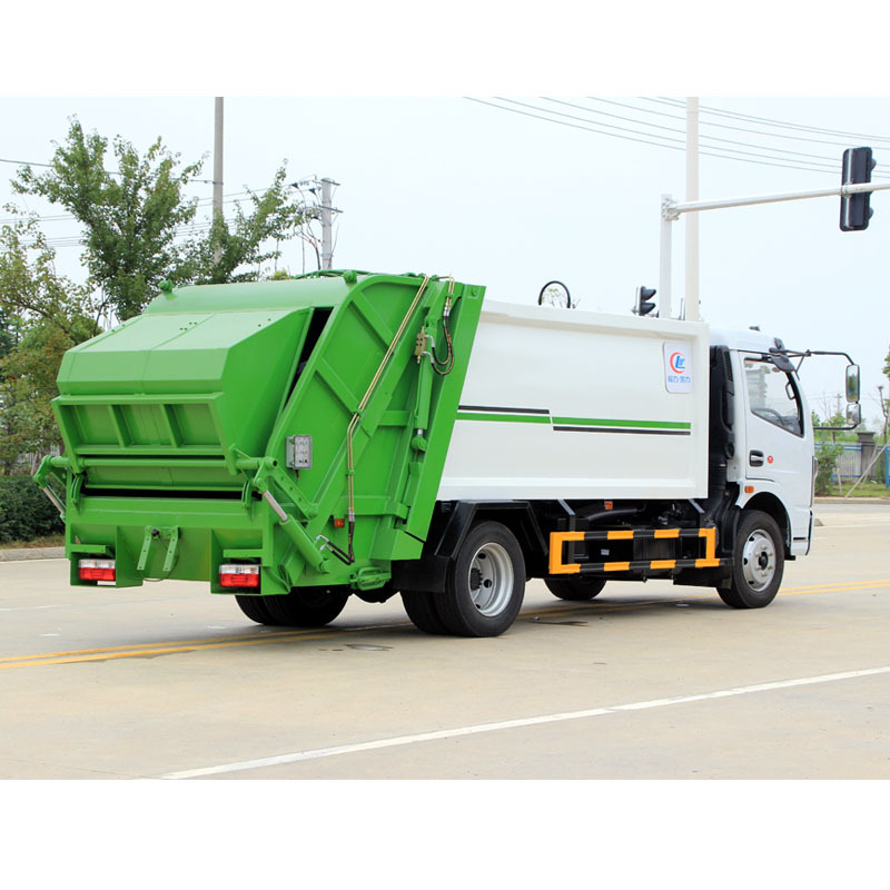 国六东风多利卡压缩式垃圾车8吨后压缩式垃圾车密封式垃圾转运车