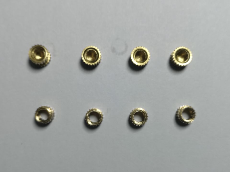 现货批发m4*6注塑铜螺母铜滚花螺母预埋铜镶嵌件热熔通孔螺母定制