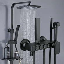 厂家直销欧式黑色淋浴花洒套装全铜水龙头浴室淋浴器增压沐浴喷头