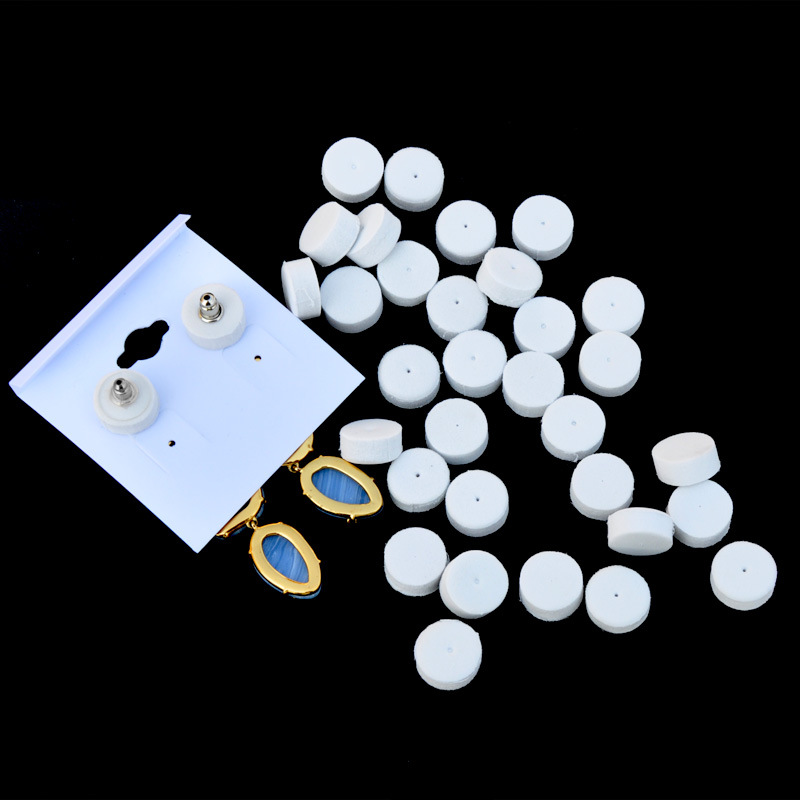 Ear Studs White Foam Anti-Needle Curved Gasket Earrings Jewelry Packaging Material Bag Pure Silver Ear Pin