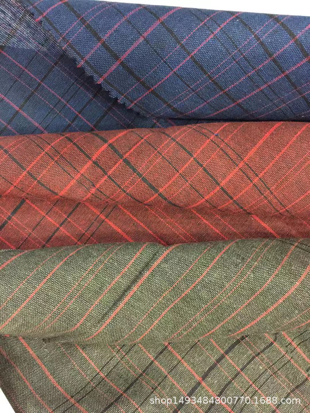 厂家直销 色织格子布 春秋款薄款女装衬衫裙子面料均可现货够供应