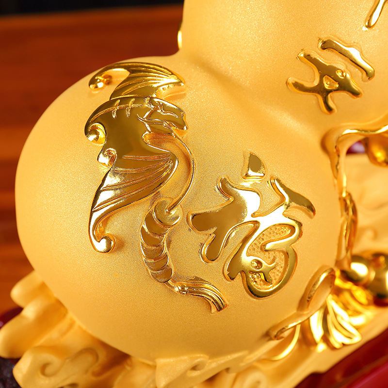 厂家批发平安保险开门红 平安福绒沙金葫芦摆件商务馈赠礼品定制