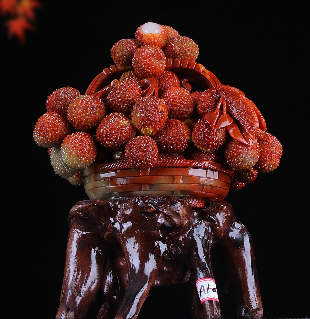 福建寿山石荔枝家居装饰客厅办公摆件奇石玉石雕刻工艺品厂家直销