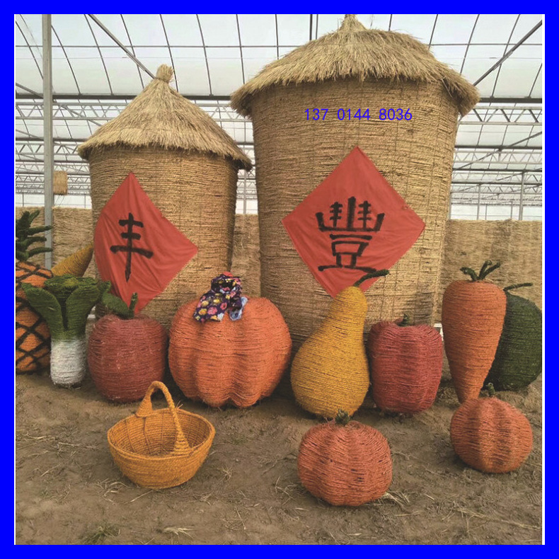 景观雕塑 室外组合农村丰收雕塑 室外园林草艺景观小品稻草摆件