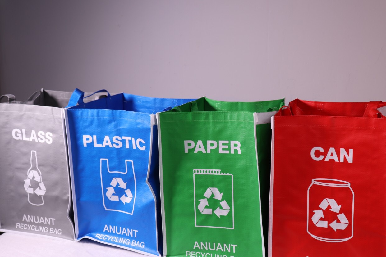 分类厨房垃圾袋大号韩国垃圾分类编织袋套装干湿分四色分类垃圾袋