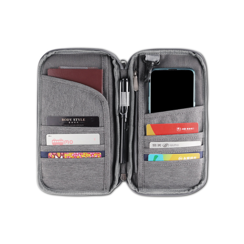 RFID Passport Holder ID Storage Bag Passport Case Long Multi-Functional Travel Document Bag Wallet Manufacturer
