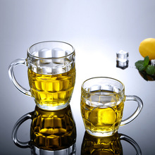 厂家直销可印制logo个性扎啤杯便宜广告菠萝杯普通透明玻璃啤酒杯