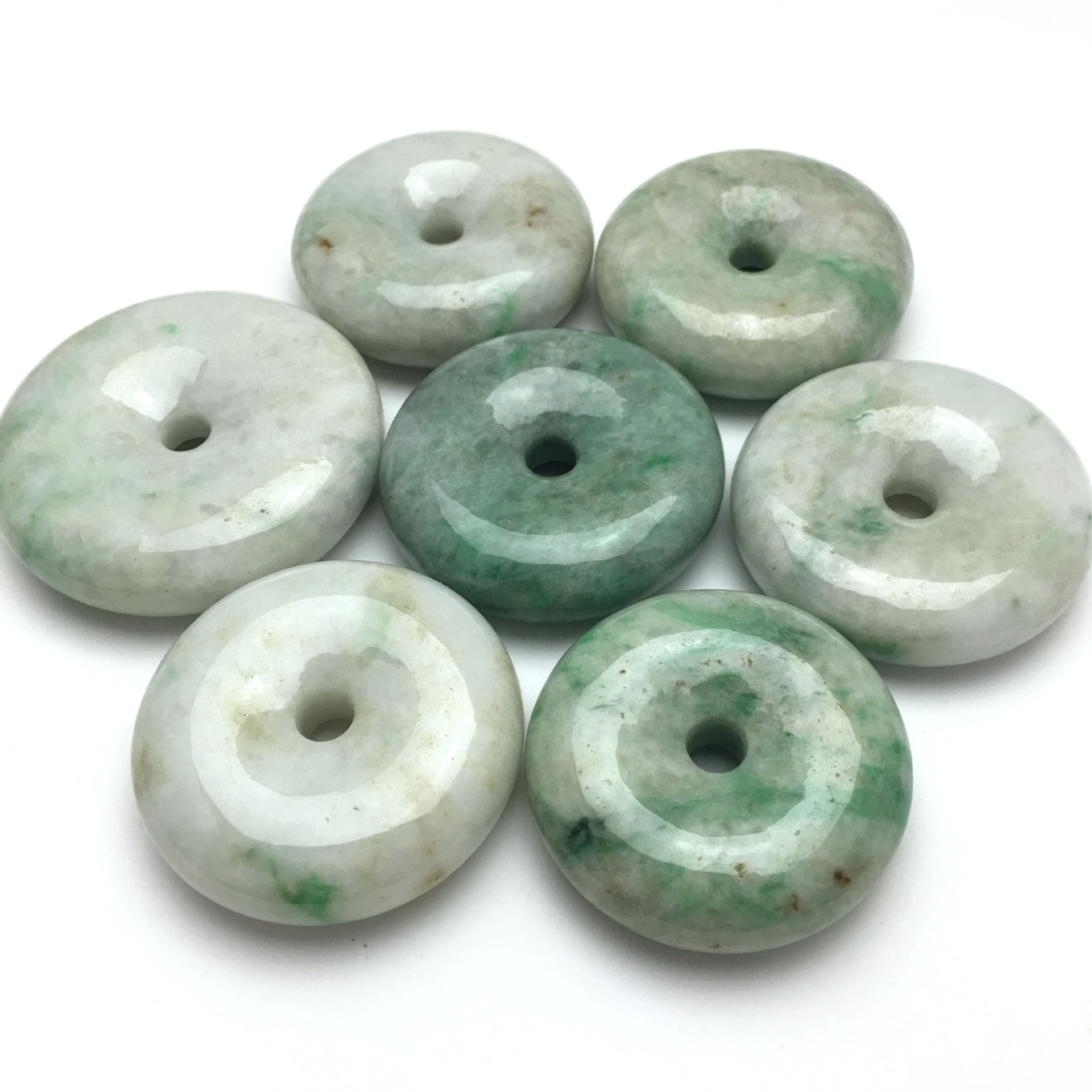 玉扣 豆种料子玉坠缅甸翡翠a货玉石挂件饰品配件玉坠地摊货批发