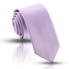 厂家现货供应可定制商务装条纹高档6cm男士浅紫色纯色领带防水8cm
