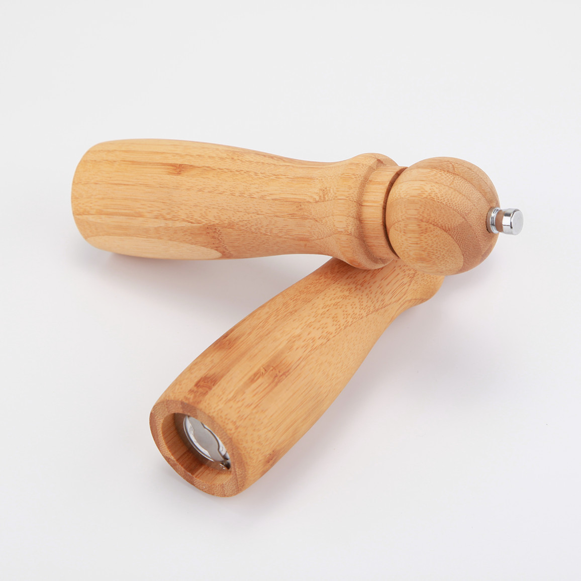 手动胡椒研磨瓶 黑胡椒研磨器 厨房专用竹制调味品研磨罐