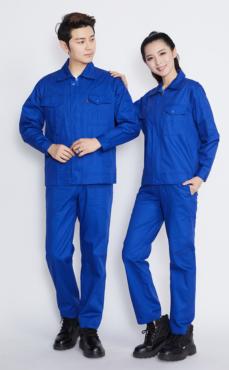厂家直销秋季劳保服长袖纯色工作服套装 工厂车间厂服工装可定制