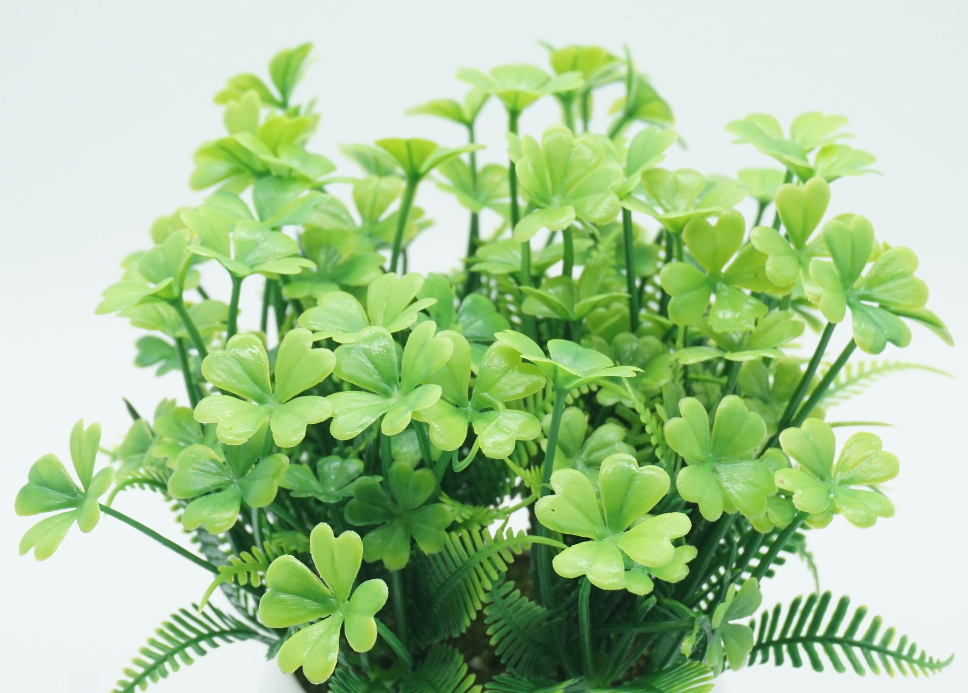 厂家直销新款仿真花摆件 四叶草假花盆栽 桌面装饰仿真绿植小盆景