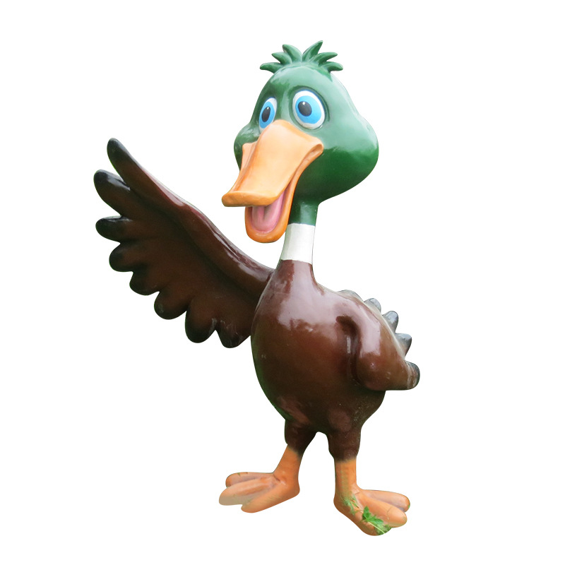 玻璃钢卡通鸭子雕塑公园商场美陈游乐园景观卡通雕塑可爱鸭子摆件