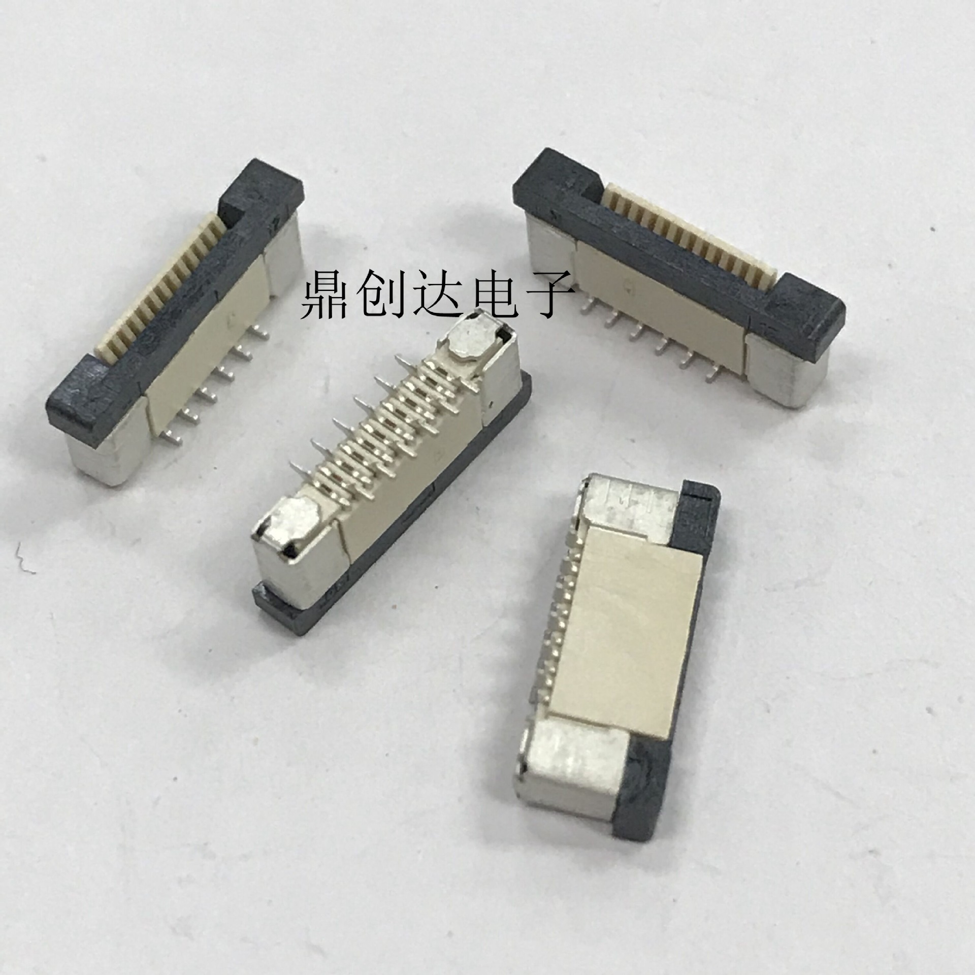 fpc插座ffc扁平软排线连接器间距0.5mm12p立贴带锁错位 交叉脚位