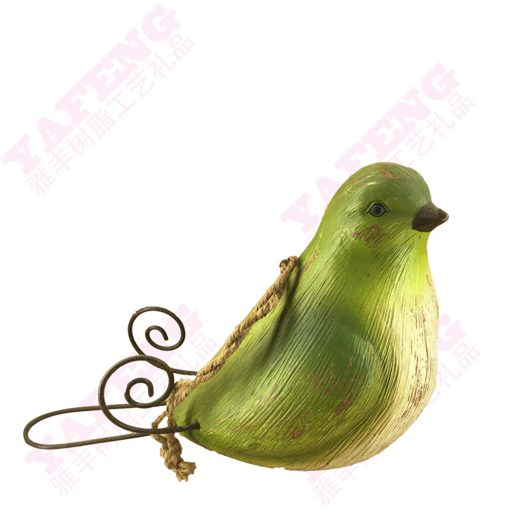 树脂工艺品花园摆件小鸟造型鸟巢,欢迎牌,铁脚小鸟支持来样定制