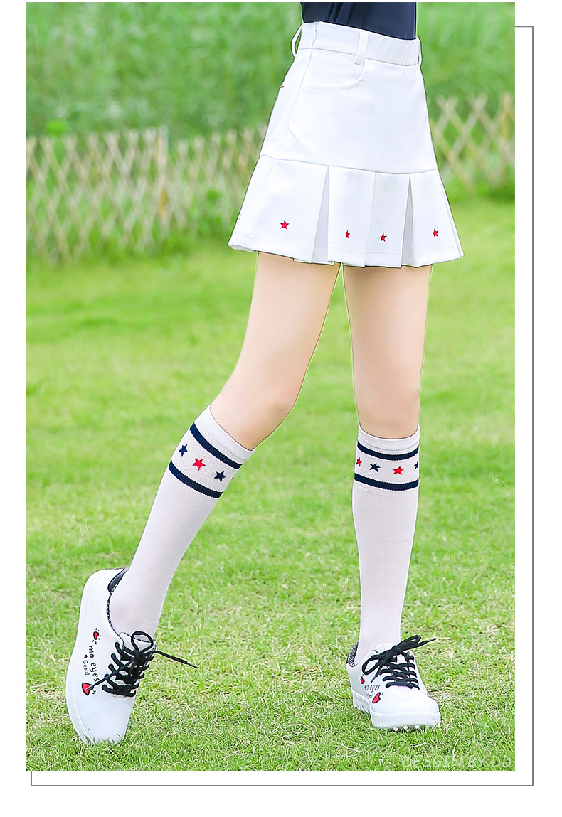 pgm 高尔夫袜子长筒袜 女童运动长袜 运动袜 吸汗透气夏季百搭