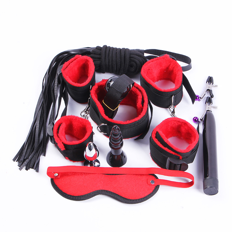 新款情趣成人用品毛绒11件套肛塞振动棒另类夫妻调情套装厂家直销