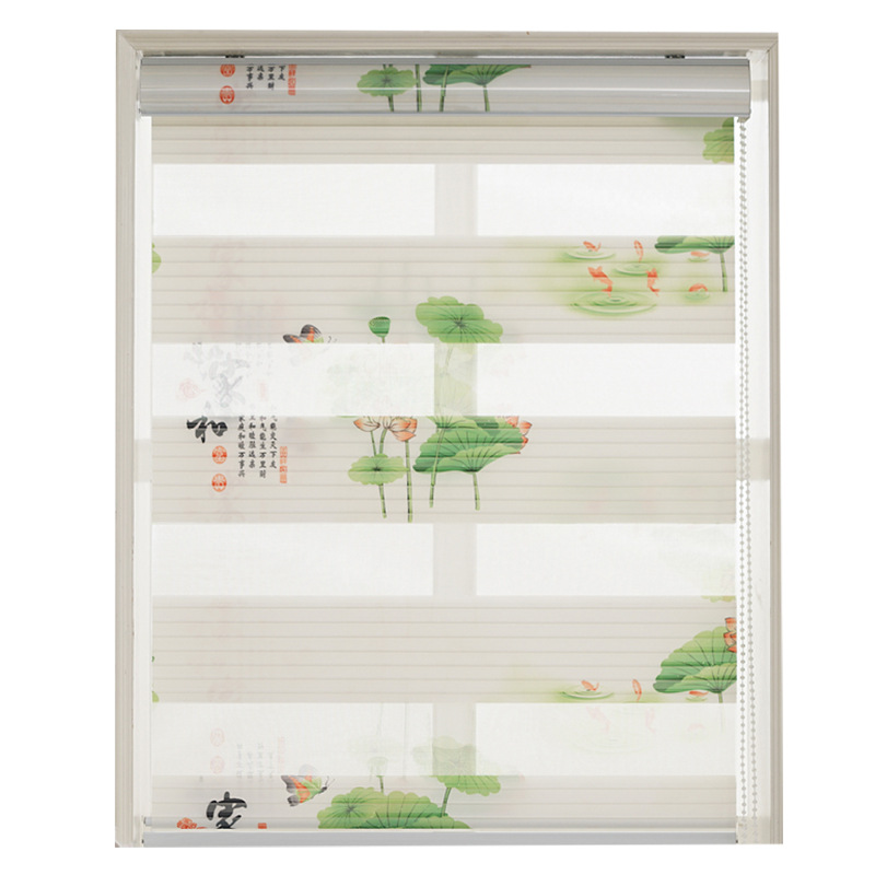 New Venetian Blind Large Seven Pleated Printing Room Darkening Roller Shade Punch-Free Restaurant Bathroom Kitchen Bay Window Available Wholesale