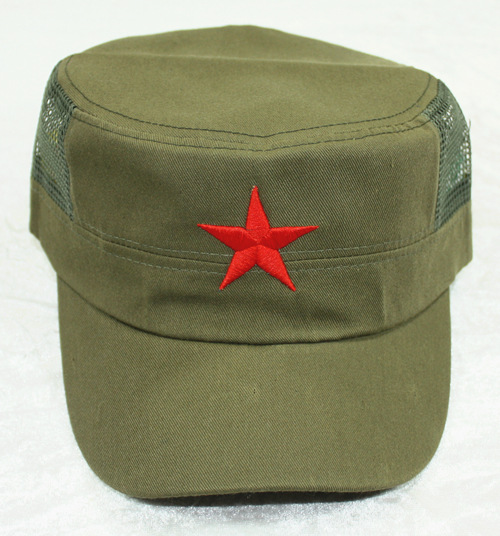五角星军帽平顶帽 红军帽网帽 旅游景区红星帽雷锋帽 刘烨帽子