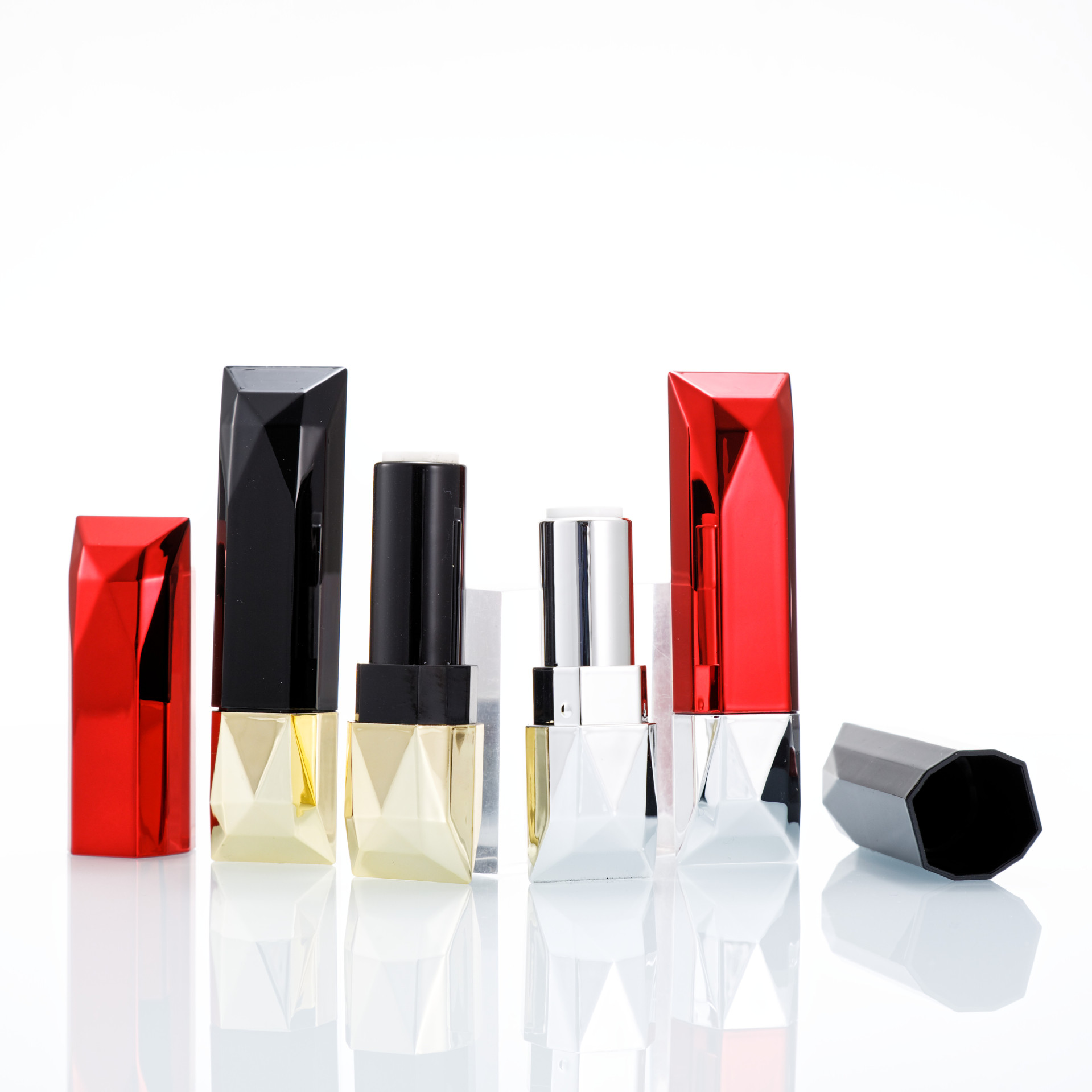 diy口红管空管钻石菱形方形自制口红壳材料内径121mm口红包材