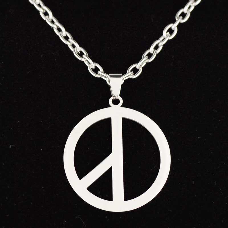 权志龙同款和平反战男女项链不锈钢钛钢吊坠项坠个性饰品批发