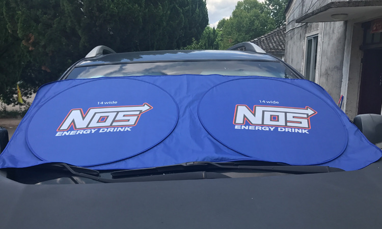 厂家批发印刷广告汽车遮阳挡双圈涂银布汽车遮阳板150*70多款尺寸