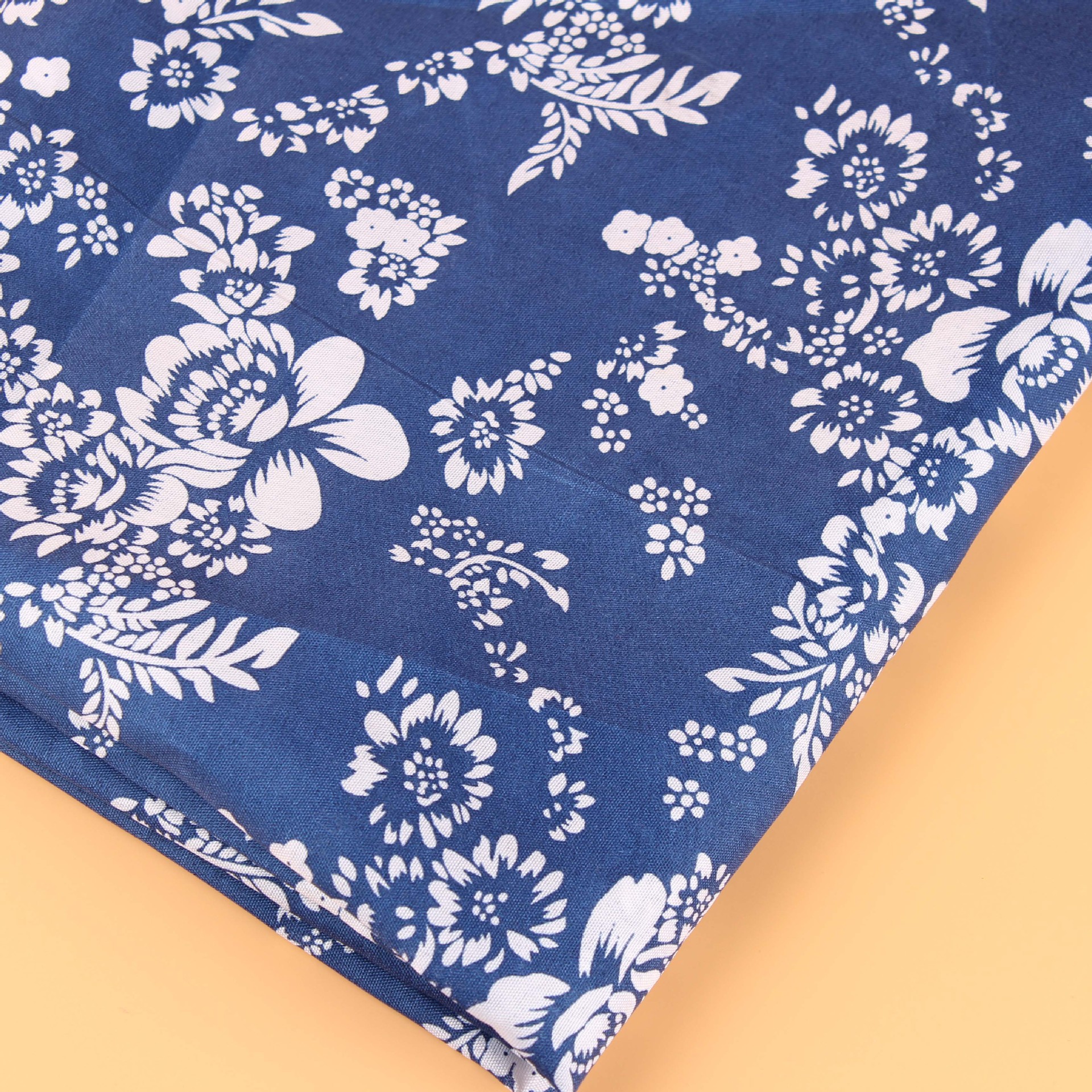 新品复古民族风 蓝印花布蜡染布 牡丹花 幼教环创装饰材料diy手工