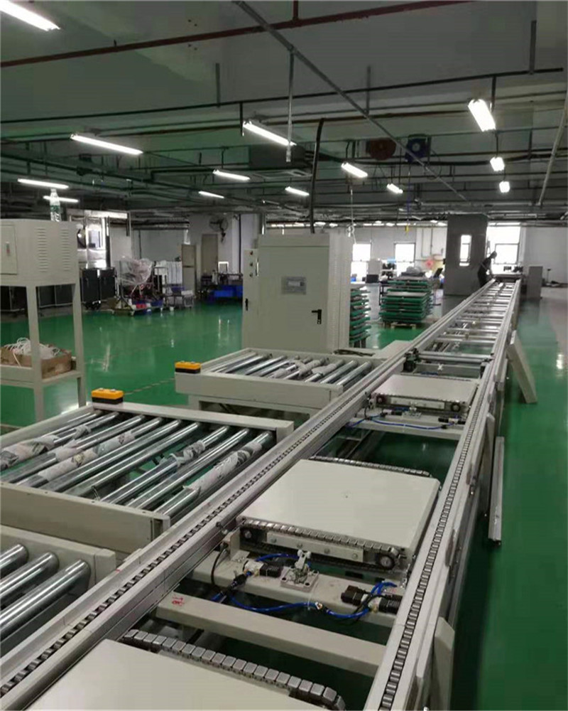 电池包组装专用工装板组装生产线,配合机器人自动化装配使用场景