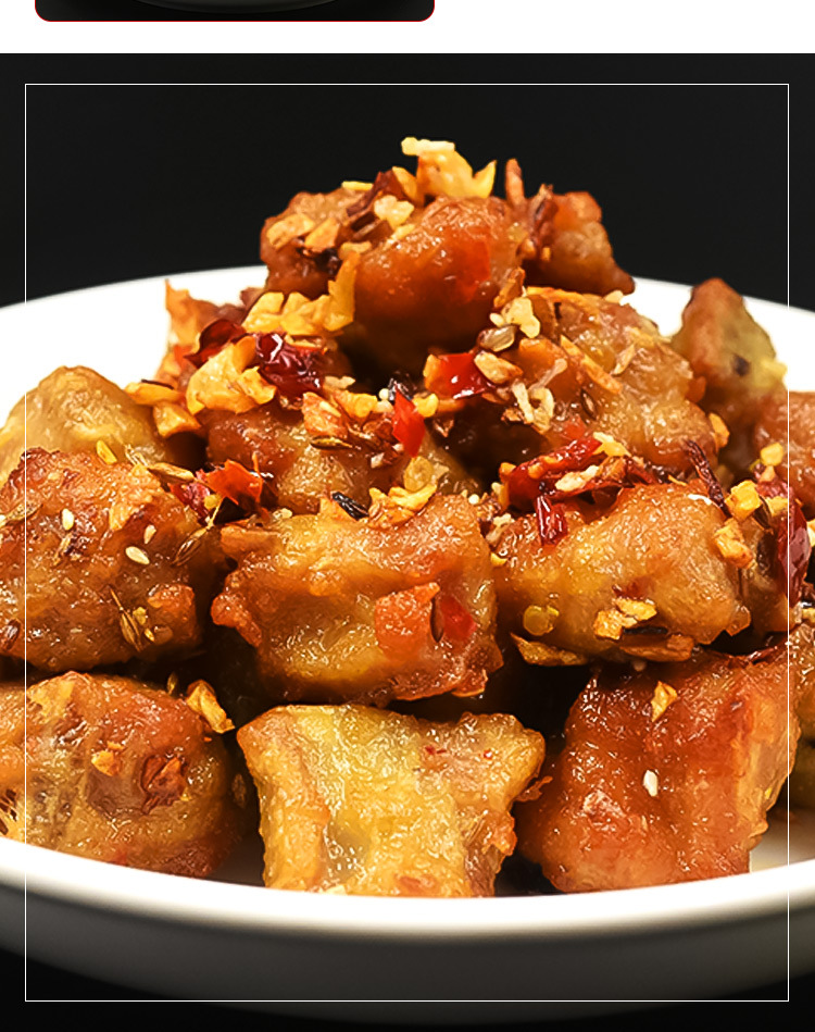 蒜香猪小排肋排炸酥排骨粒香酥油炸酒店饭店特色半成品冷冻小吃