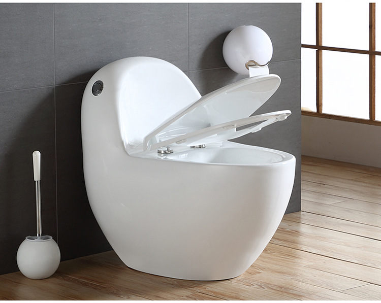 亚色侧按马桶欧式豪华蛋形座坐便器单孔节水雪花纳米智洁釉虹吸式