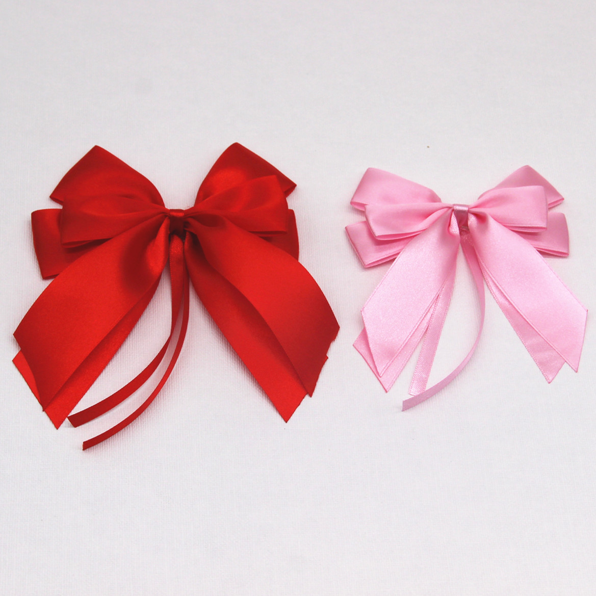 厂家直销红粉色涤纶带 罗纹带双层飘带蝴蝶结 定制丝带做蝴蝶结