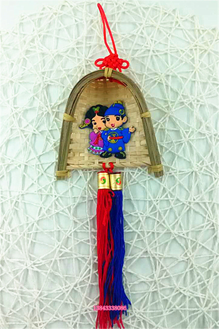韩式风格墙饰簸箕挂件朝鲜族人偶娃娃工艺品出差出国旅游纪念品