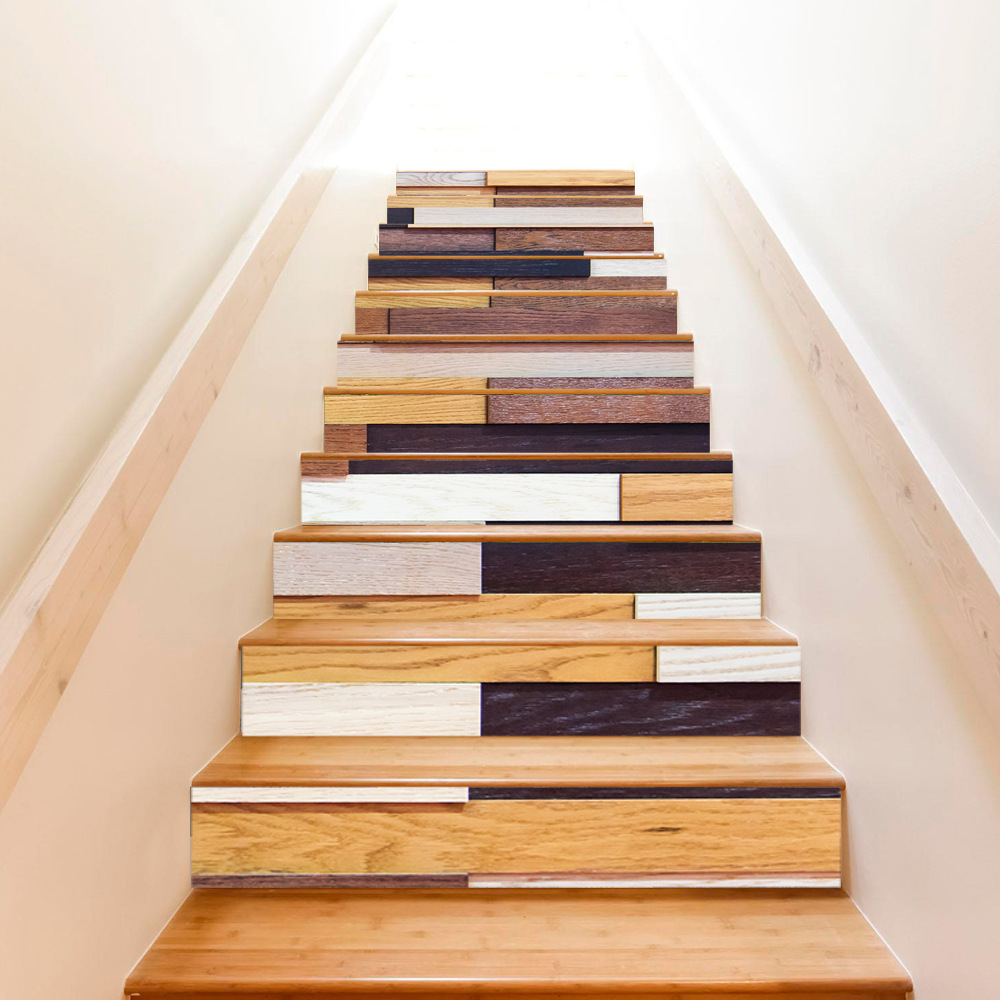 lt1314楼梯贴拼花款立体贴纸3d仿真可移防水墙贴卧室客厅diy墙纸