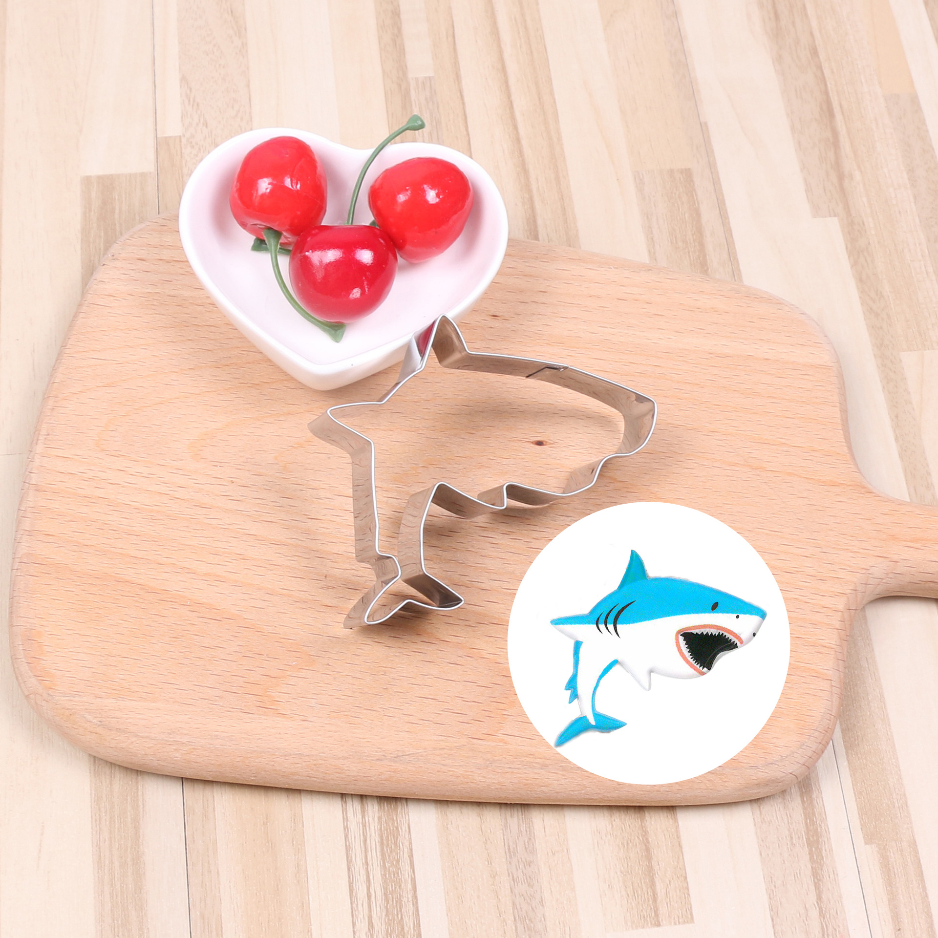 不锈钢饼干模具 卡通鲨鱼切模 馒头面皮工具 糖霜饼干模