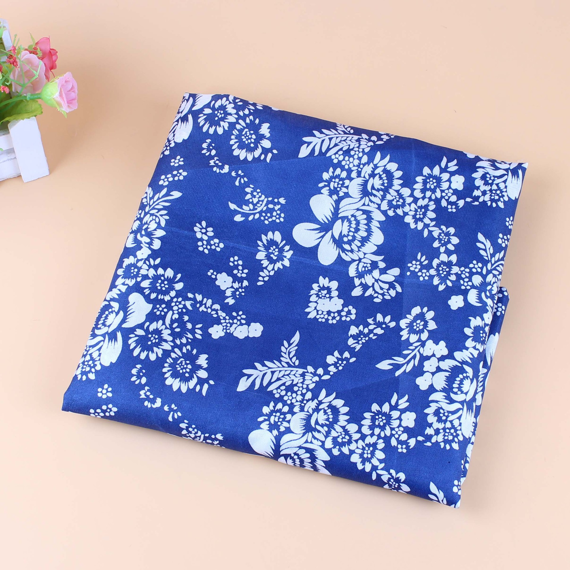 新品复古民族风蓝印花布蜡染布牡丹花幼教环创装饰材料diy手工