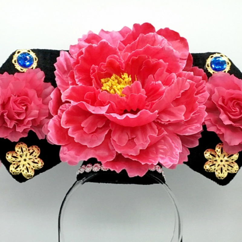 满族格格头饰清朝旗头格格帽成人儿童舞台演出道具