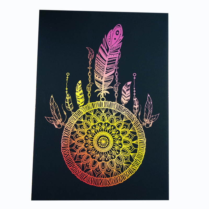 diy卡通彩色刮画本 儿童刮纸 刮刮画 刮刮卡送竹签