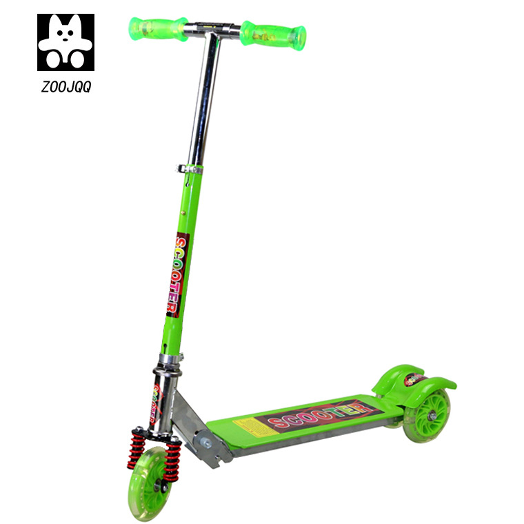 喆佳厂家批发折叠带减震刹车闪光轮儿童半铝宽边大轮滑板车-阿里巴巴