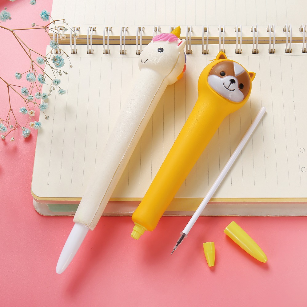 发泄笔减压笔软绵绵学生用捏捏笔可爱超萌中性笔创意解压笔