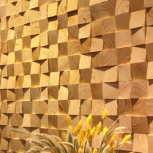 实木马赛克电视背景墙客厅芬兰松木质年轮民宿木头装饰原木咖啡馆