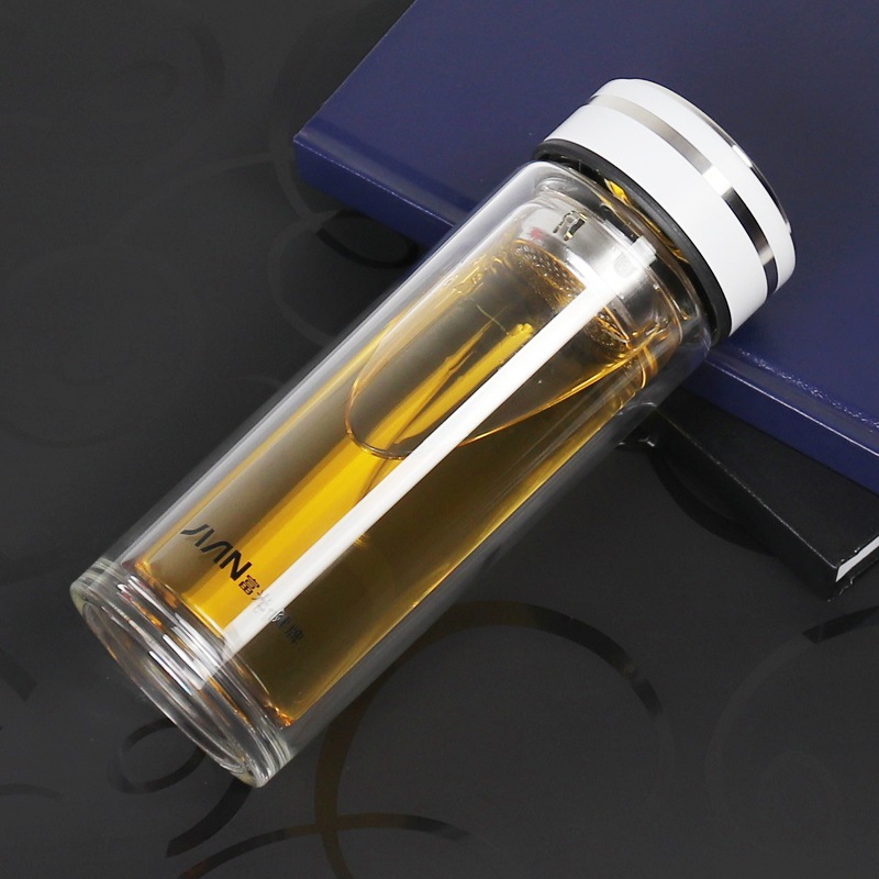 富光健牌双层水晶玻璃杯x1924大容量广告杯商务泡茶水杯加印logo