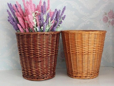 柳编藤编大号落地花篮花桶客厅插花花器花筐花篓收纳筐 摄影道具