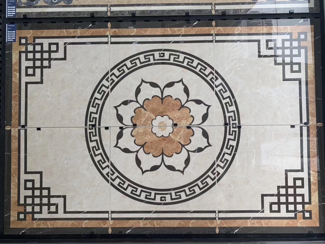 佛山厂家批发新款拼花800x800客厅餐厅酒店防滑地板砖仿水刀瓷砖￥39