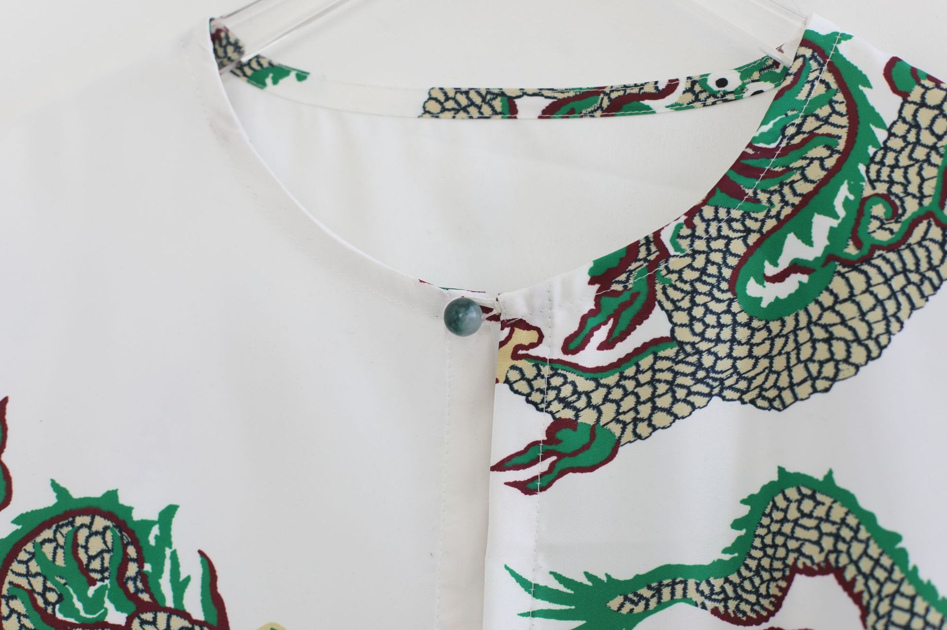 原创春季新款 玉扣龙长衫 复古中国风长衫男装长袖印龙祥云上衣