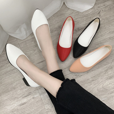 单鞋女2019夏季新款百搭一脚蹬平底豆豆夏低跟休闲奶奶鞋批发