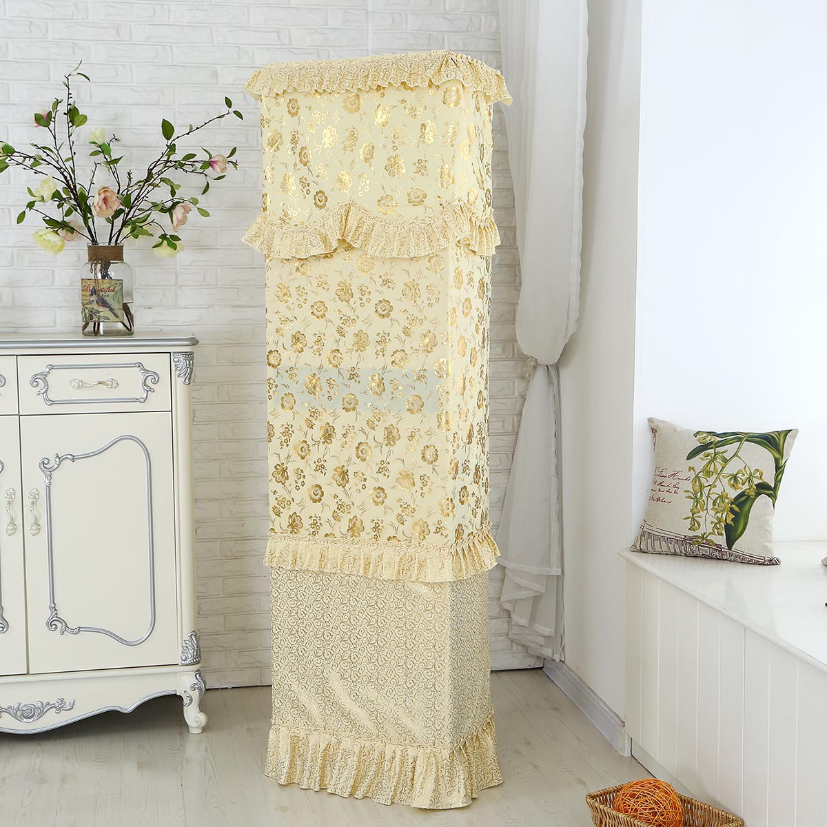 居莱雅金碧辉煌立式空调罩格力柜式空调罩套布艺柜机空调罩子