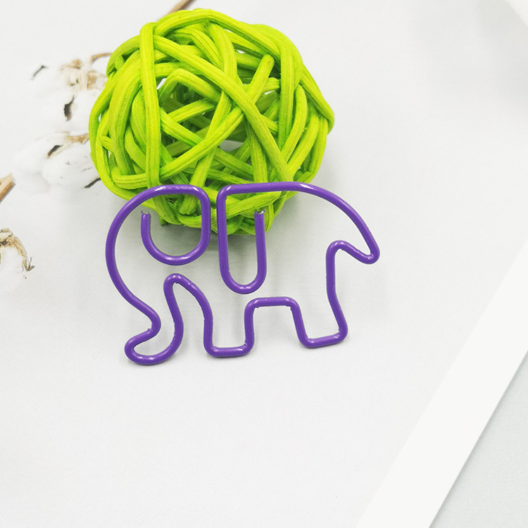彩色大象回形针金属电镀异形曲别针纸夹书签夹创意卡通动物回型针