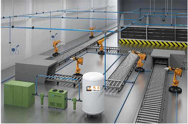 批发康帕斯压缩空气管道 节能全性能铝合金压缩空气管路系统设计