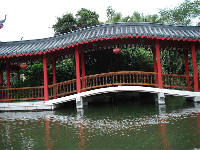 定制户外景观实木走廊长廊 防腐木长廊厂家 室外文化景区景观长廊