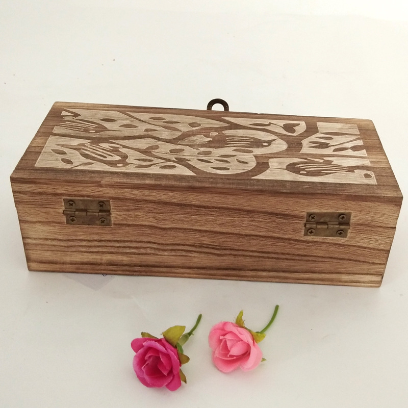 Storage Box Chinese Style Retro Domestic Desktop Sundries Storage Storage Wooden Box Cosmetics and Jewelry Finishing Box